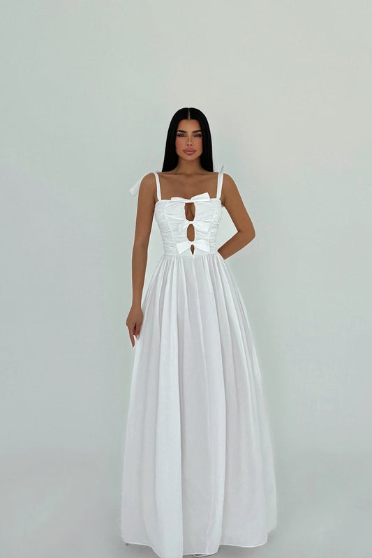 Mirabelle White Long Dress