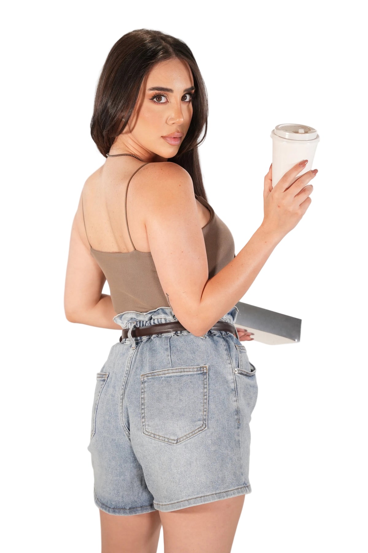 Sahara Denim Shorts With Belt