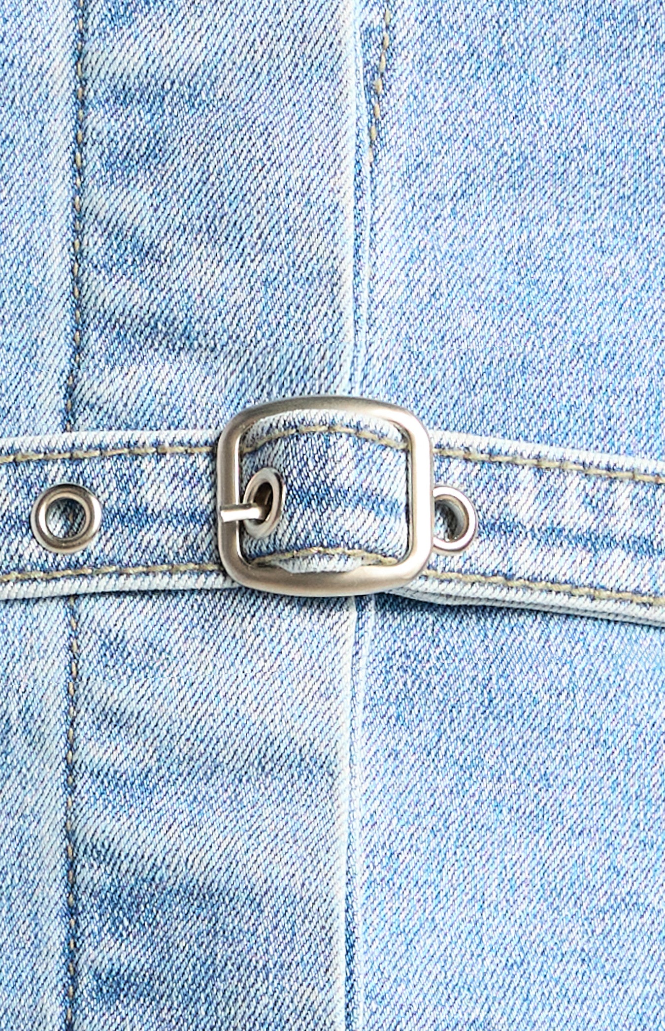 Azure Denim Top With Detachable Belt