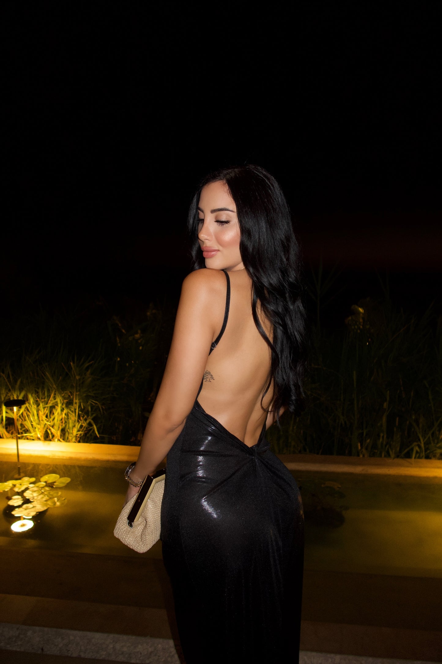 Madelyn Black Shimmer Maxi Dress