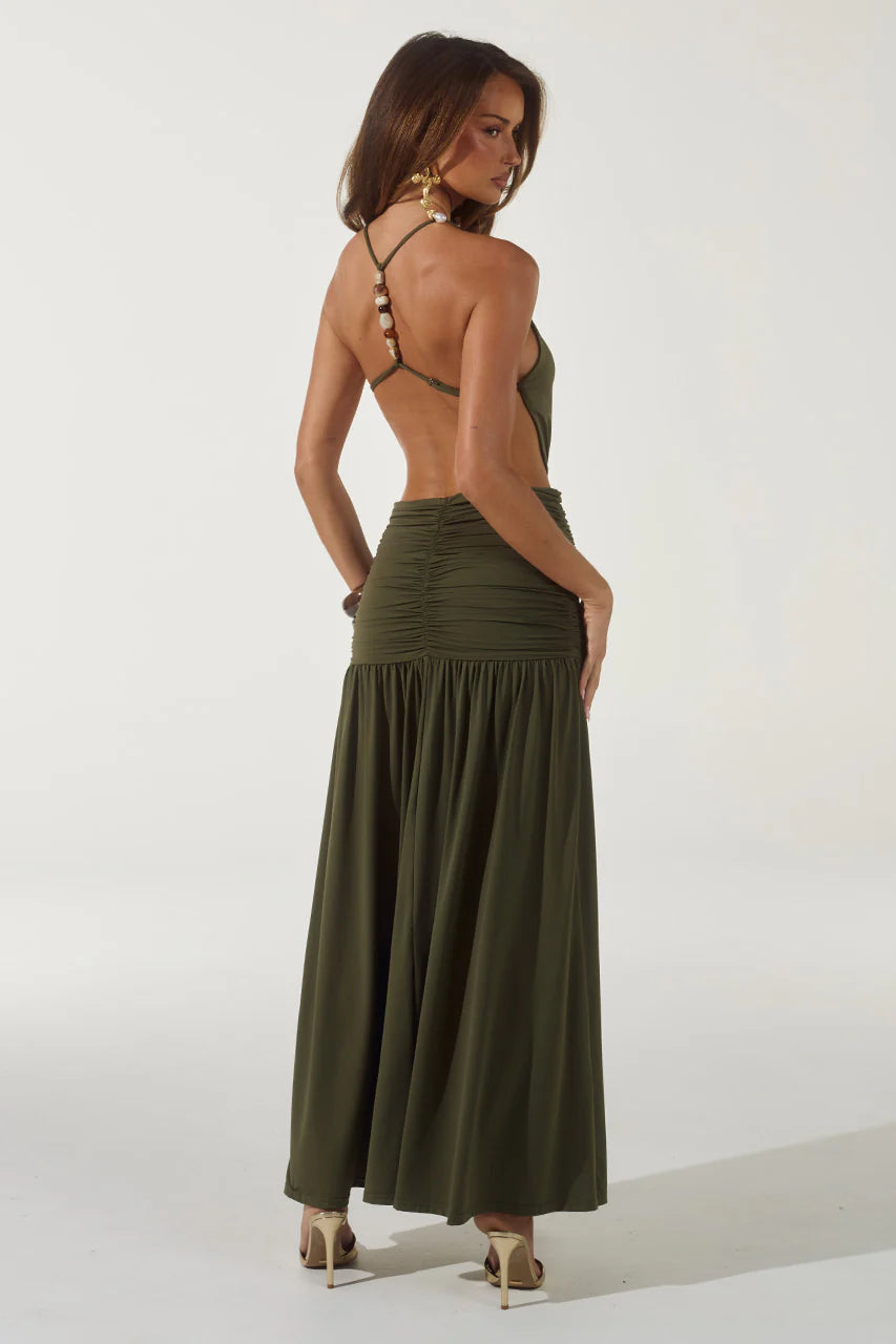 Imelda Olive Maxi Dress
