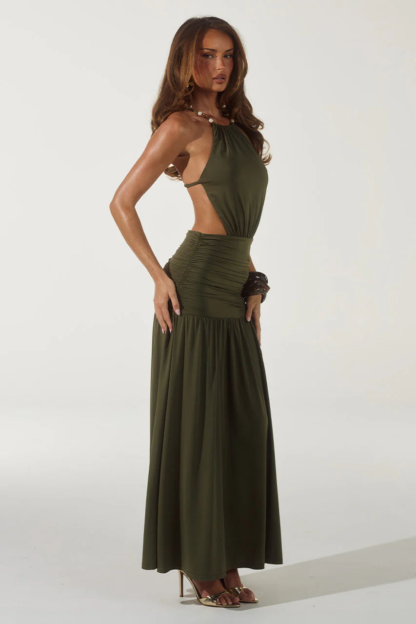 Imelda Olive Maxi Dress