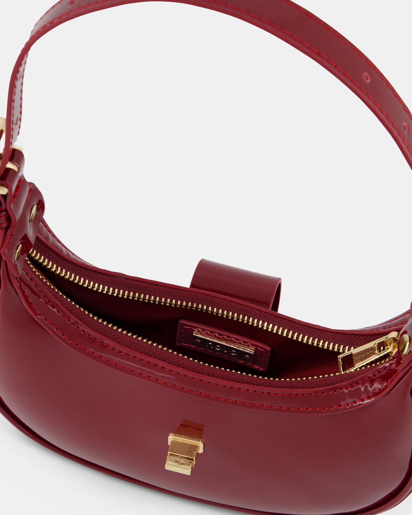 Clara Deep Red Patent Shoulder Bag